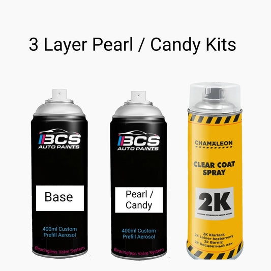 2k 3 Layer Pearl & Candy Aerosol Repair Touch Up Paint Kit - Base - Pearl - Clear