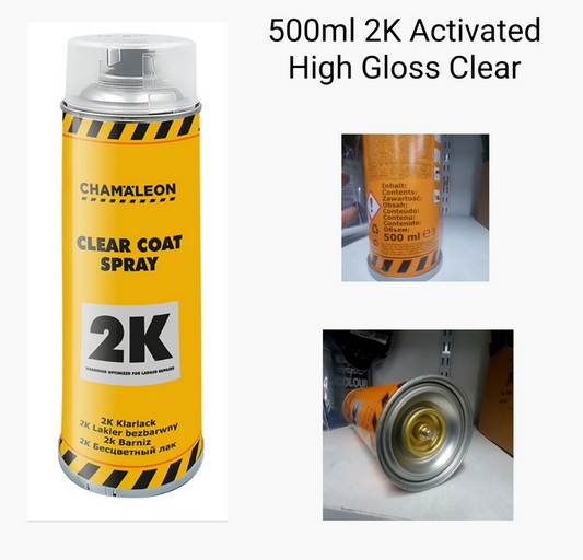 2k Activated HS High Gloss Clear Aerosol Paint 500ml