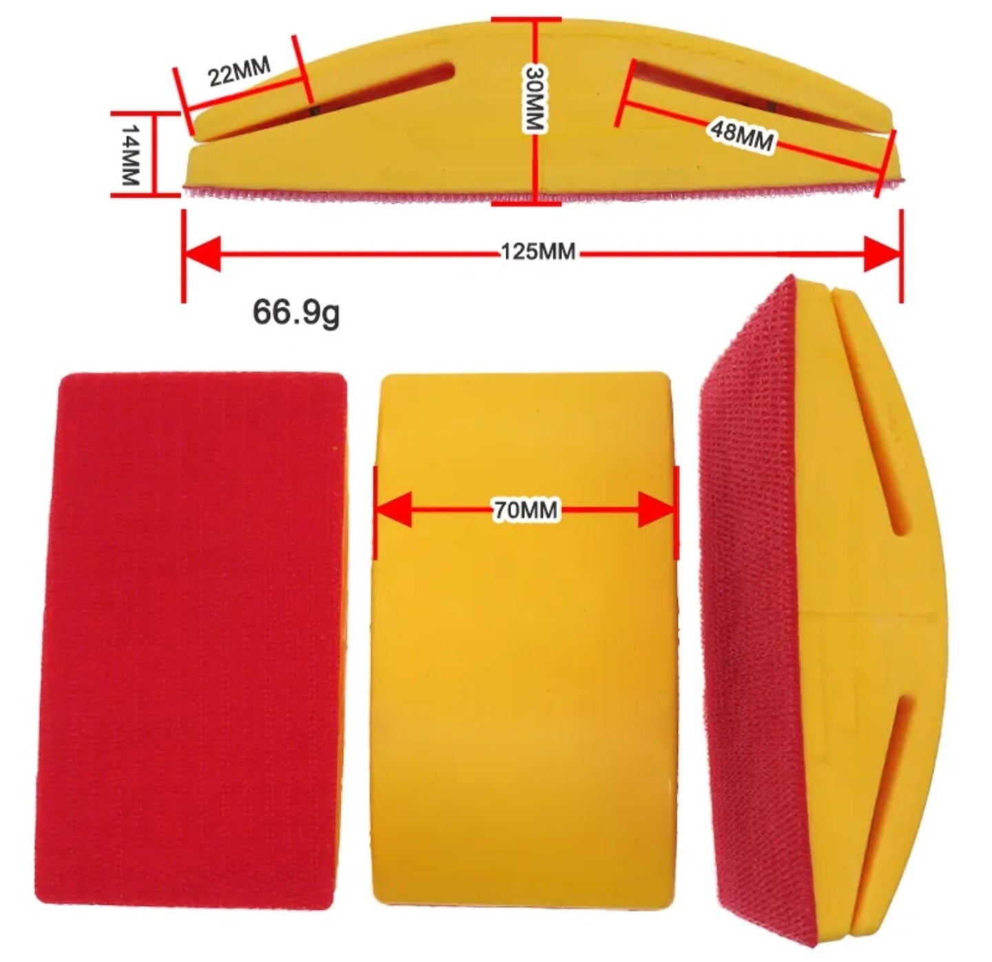5" Sanding Block Wet Dry Velcro