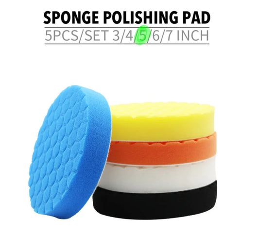 5 Piece Sponge  5" Buffing Pad Kit - Polishing Detailing