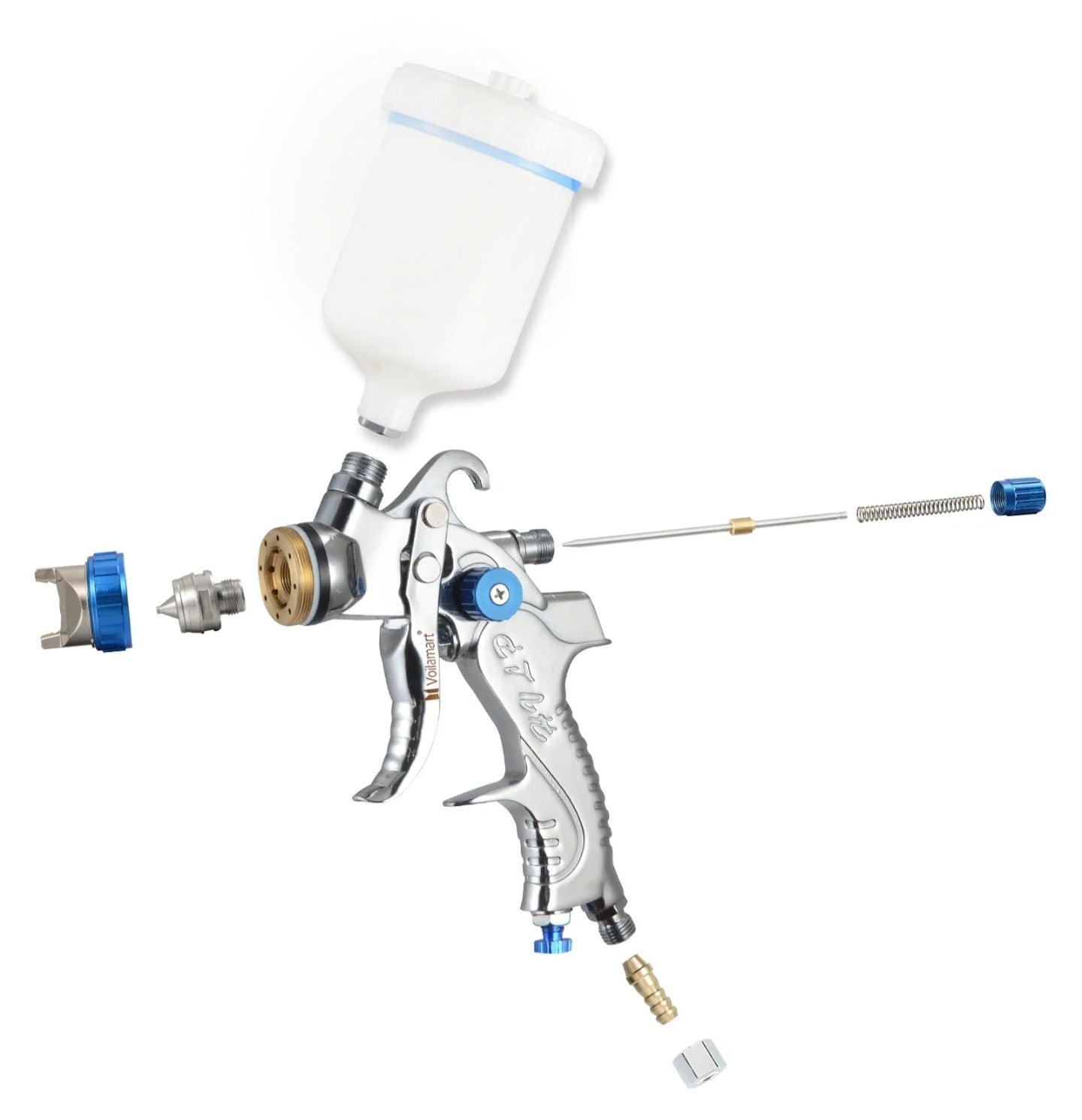 600ml HVLP Air Spray Gun Gravity Feed Paint Gun Kit 1.4MM 1.7MM 2.0MM