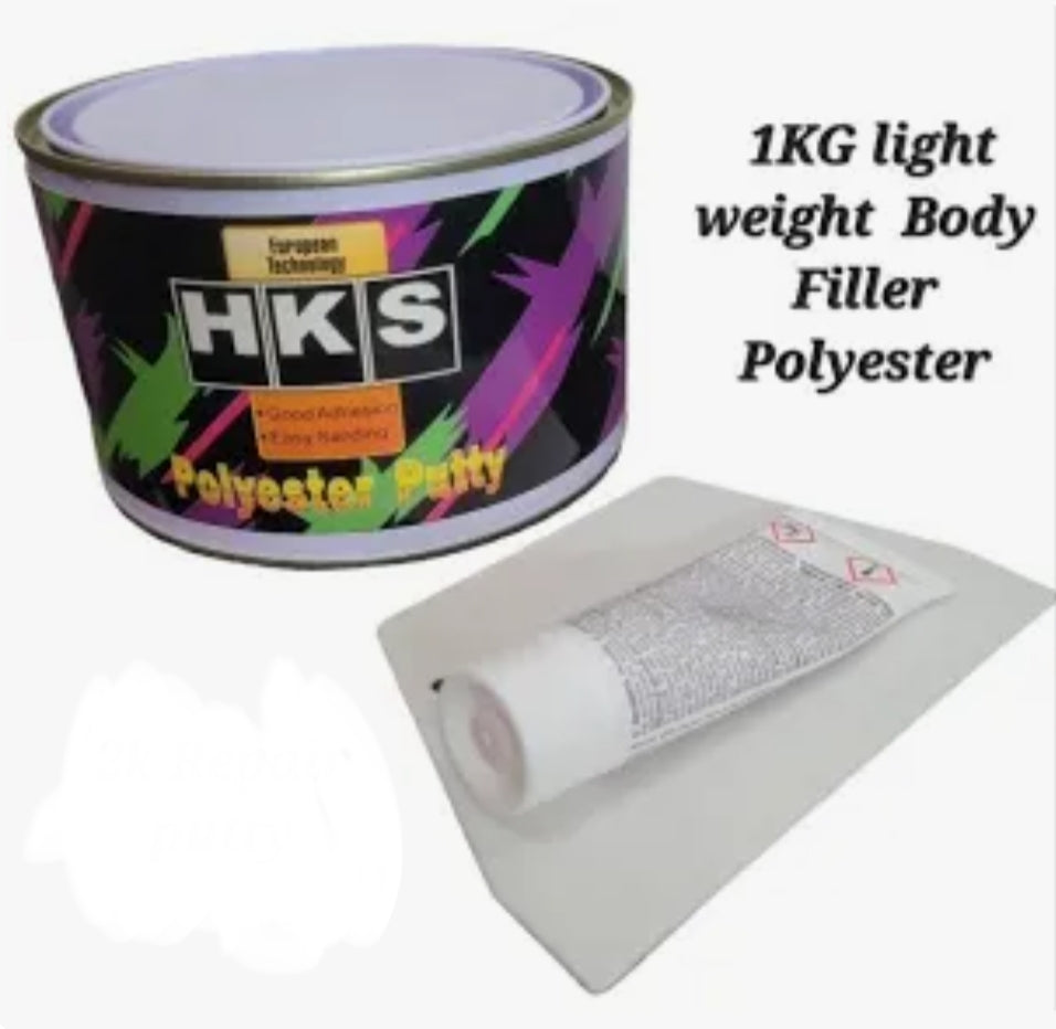 HKS 1KG Body Filler light weight Polyester Putty Easy Sanding Body Repair Putty