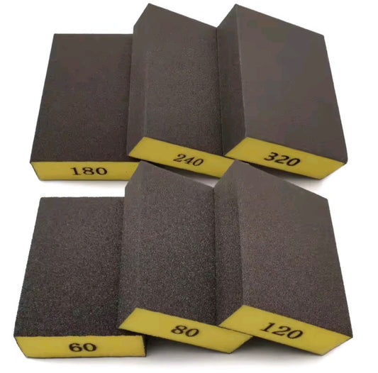 6 x Sanding Block Sponge Auto Car Repairs Sandpaper 60 80 120 180 240 320
