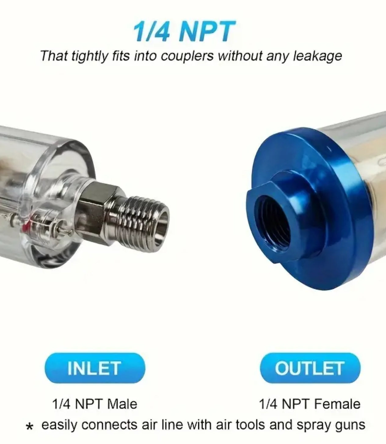 Spray Gun Water Filter Separator + Air a pressure Regulator