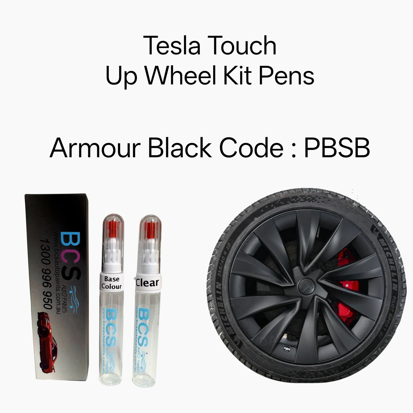Tesla Wheel Rim Touch Up Pen Scratch repair Black Armour PBSB