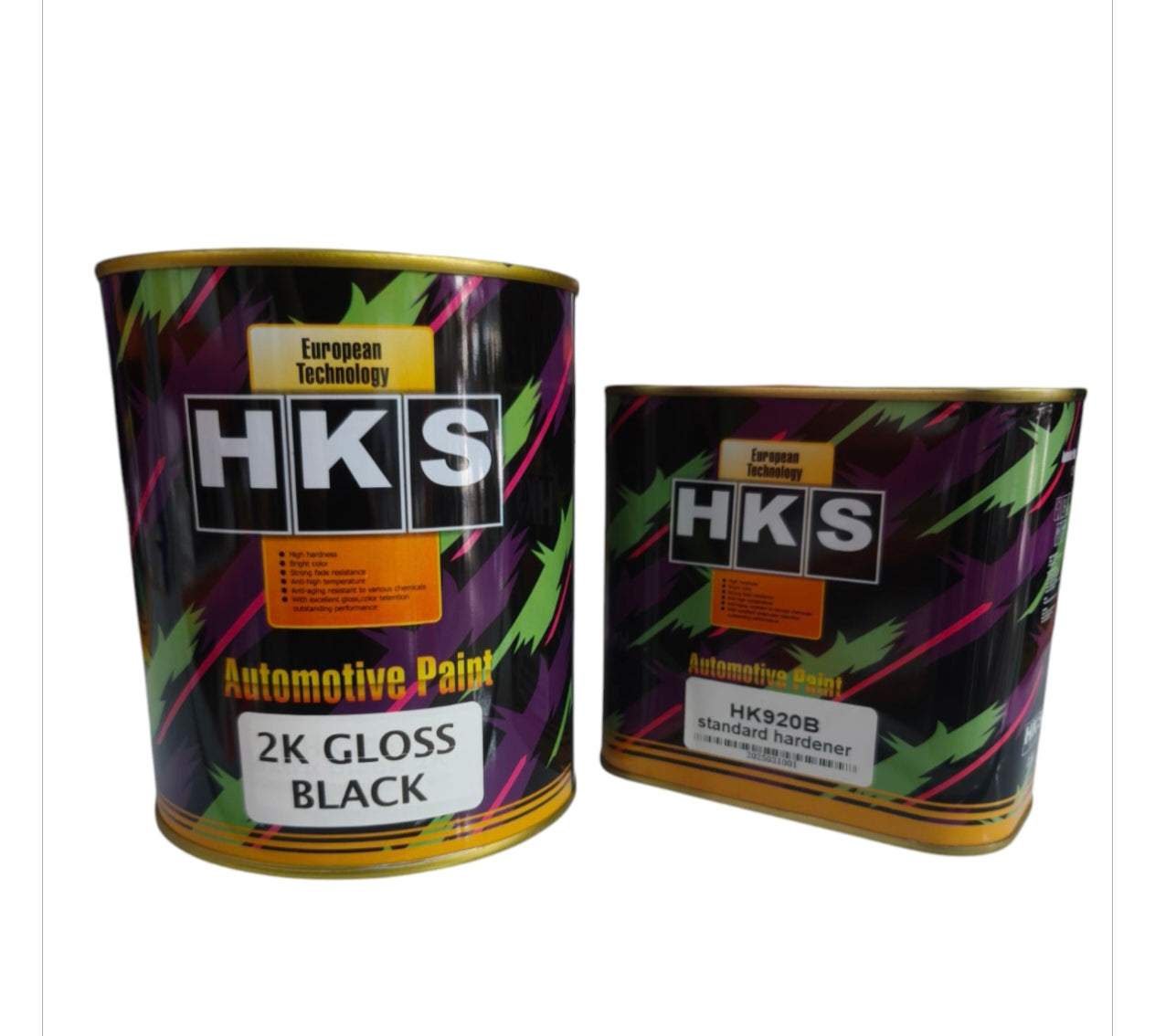 HKS 2K Gloss Black Automotive Refinish Paint 1 Litre Kit
