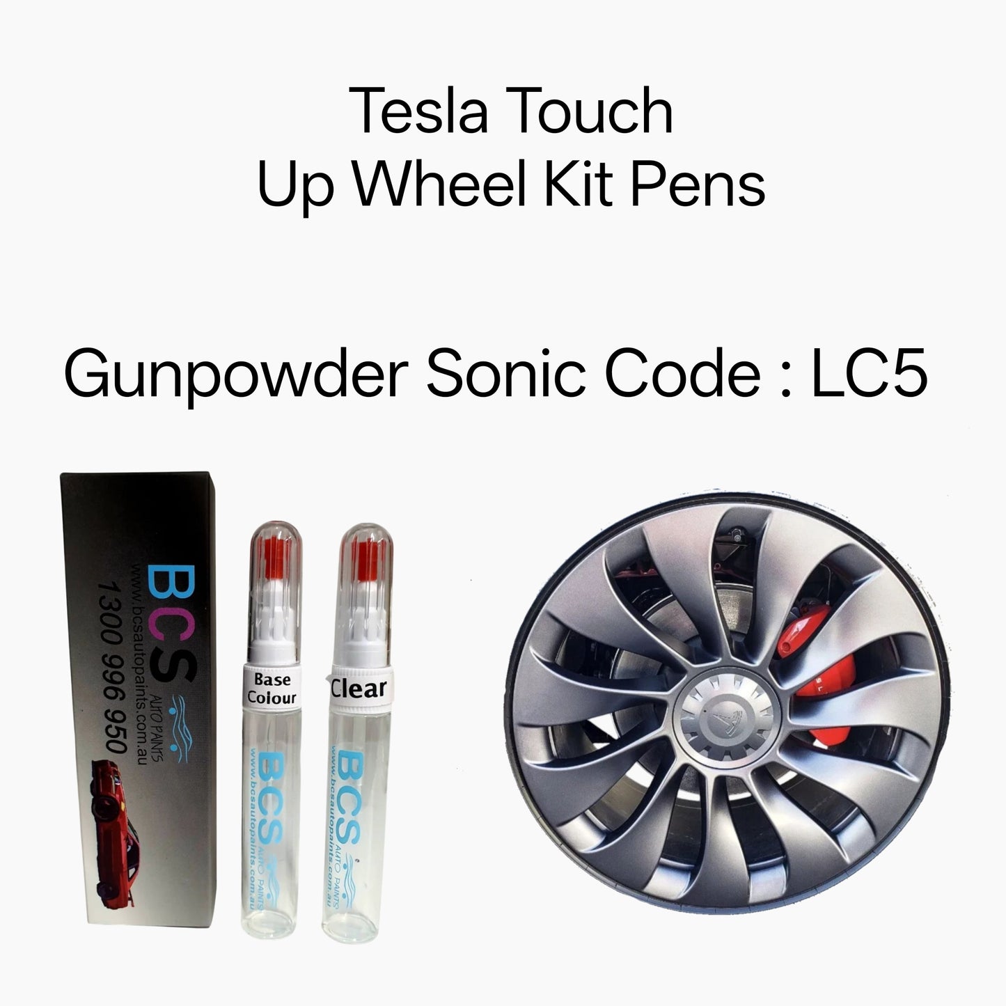 Tesla Mag Wheel Paint Touch up kit Gunpowder Sonic Code LC5
