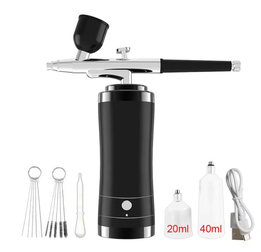 Portable Airbrush Kit Air Brush Compressor Cordless Spray Paint USB charge New