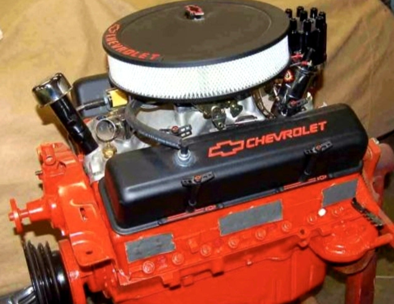 Engine Motor Heat Paint Chevrolette GMH Holden Chevy Orange