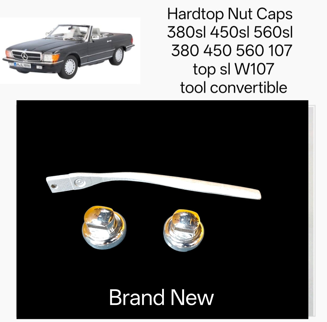 NEW Mercedes Benz Roof Hardtop Nut Caps
380sl 450sl 560sl
380 450 560 R107
Top sl W107
Tool Convertible Hardtop Lock Set