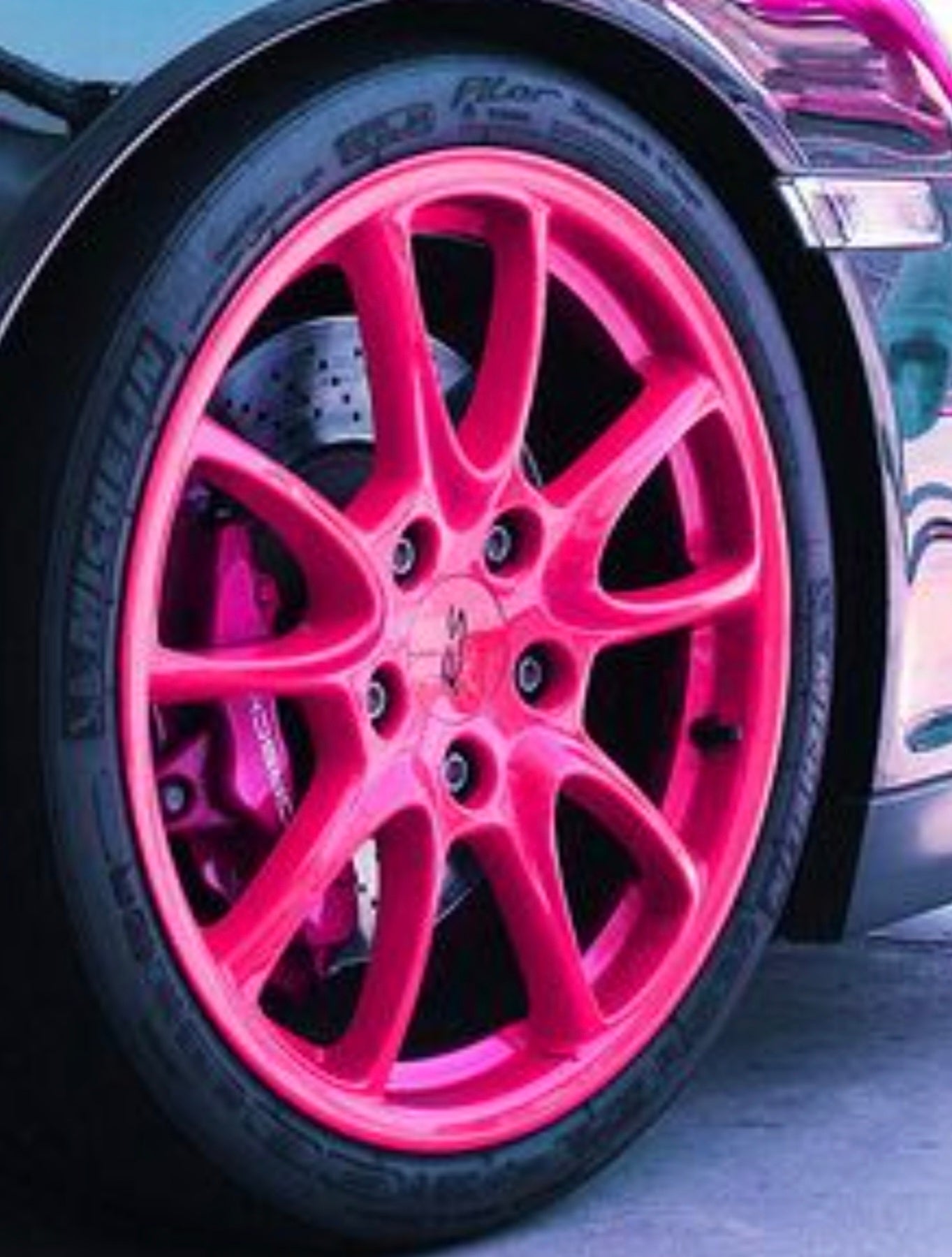 1L Paint Fluorescent Pink Auto Base + 1 Litre HKS White Base Paint BCS Fluro Coat