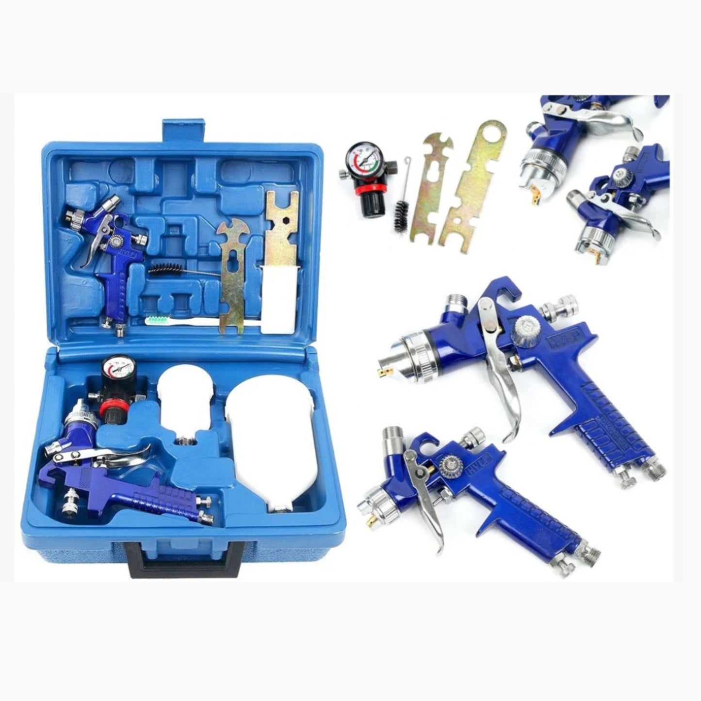 Hvlp 2x Auto Paint Spray Gun Kit, Gravity Feed DIY