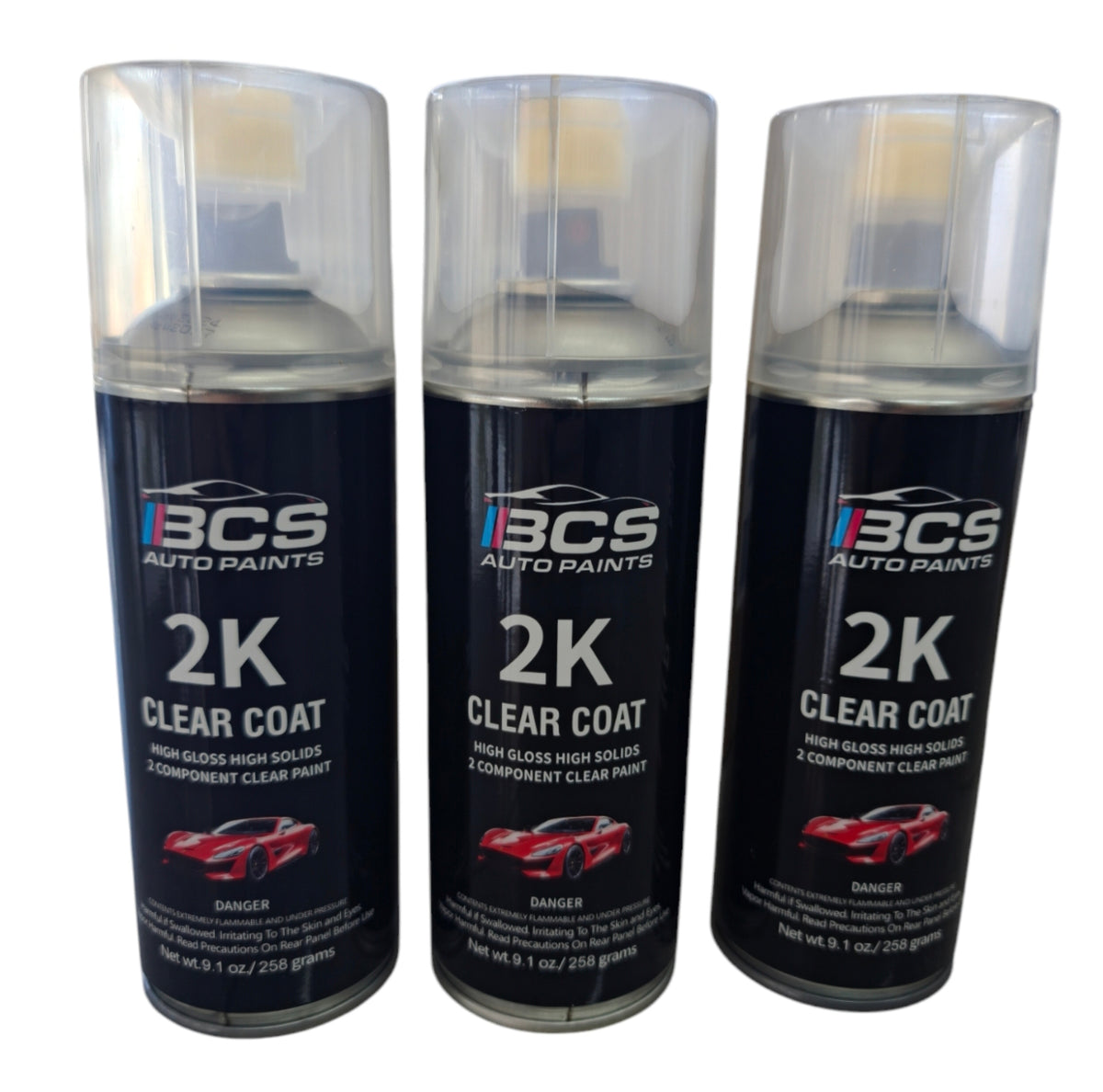 2K Activated HS Gloss Clear Aerosol Spray Can Paint - 6 Pack