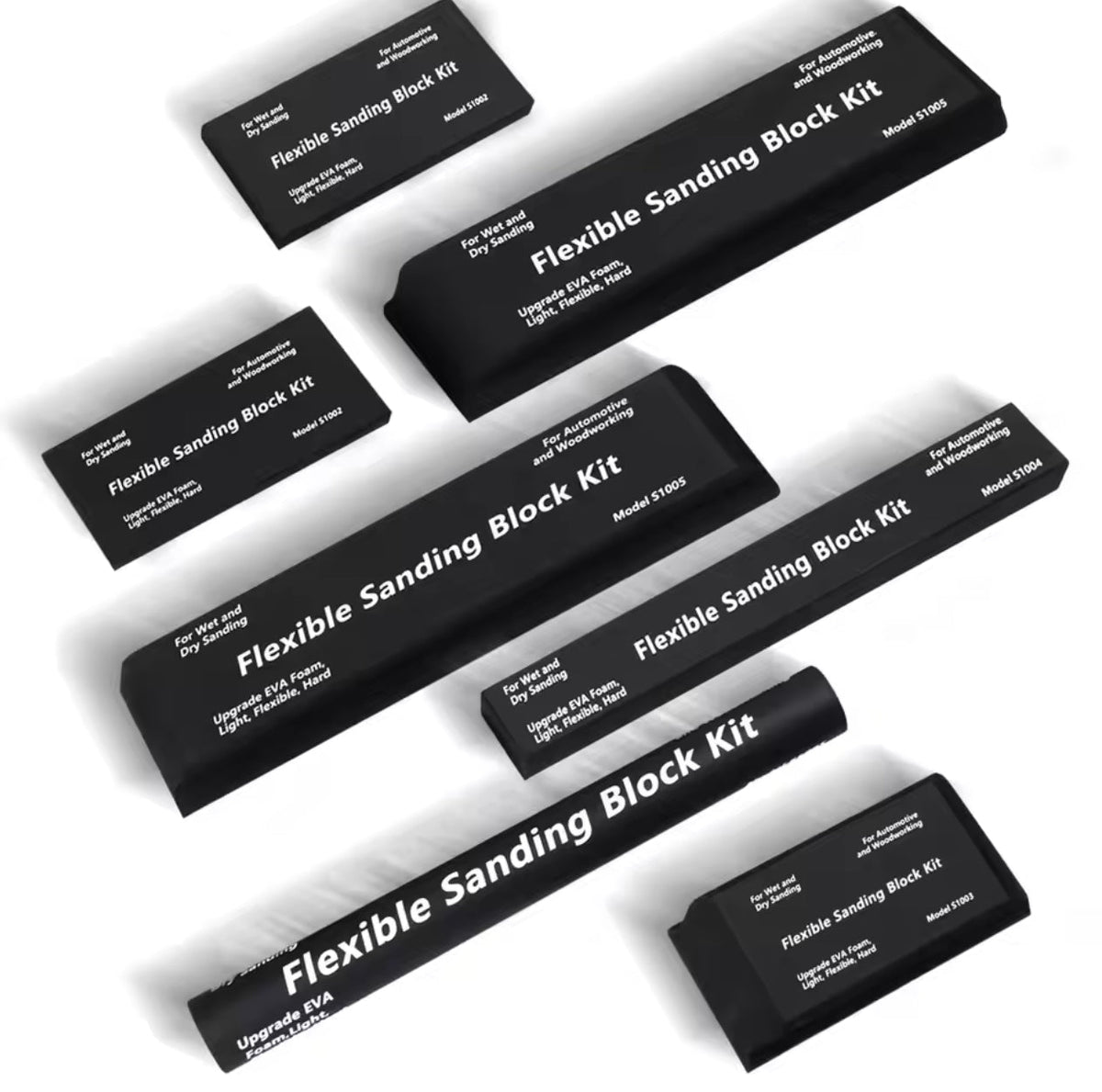 7 Piece Sanding block Velcro set Smash vehicle repairs Eva Foam