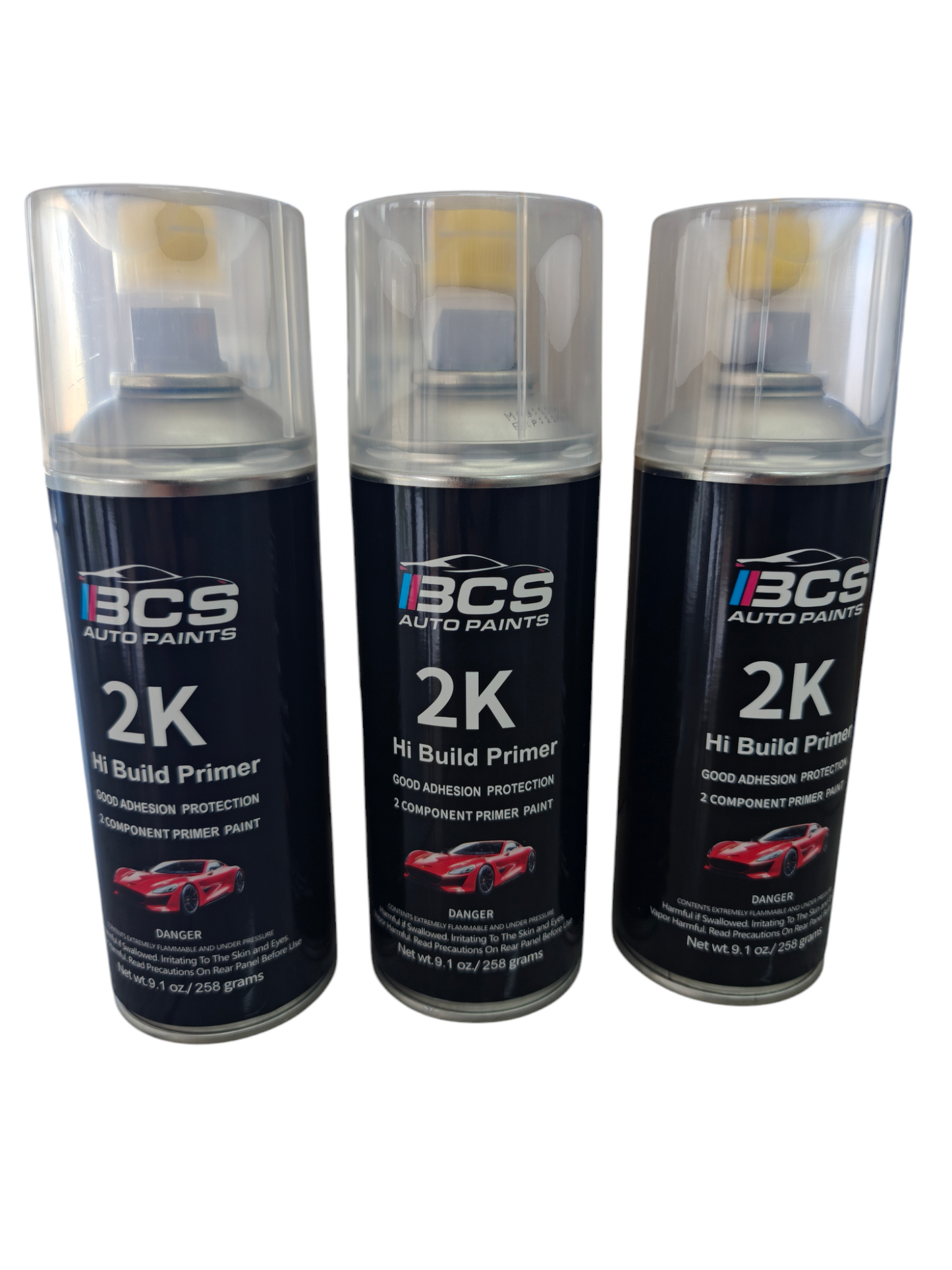 2k Activated Hi Fill Primer GREY Aerosol Spray Paint X 3