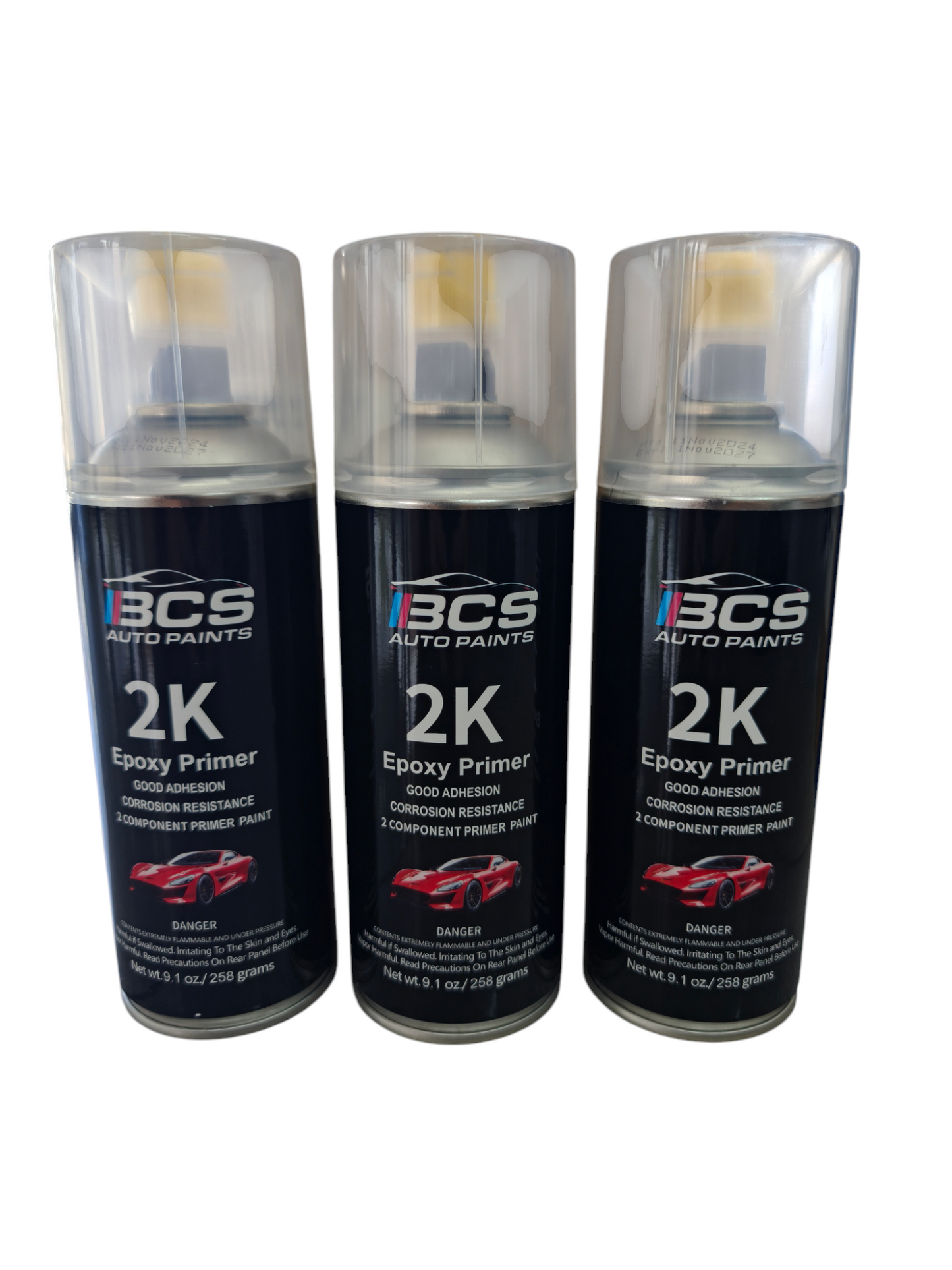 2k Activated Epoxy Primer GREY Aerosol Spray Paint X 3