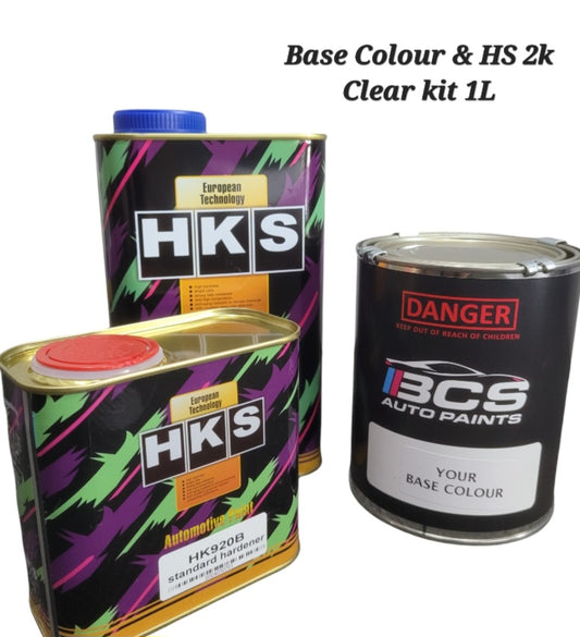 2k High Gloss 1 Litre Base Colour - HS Clear Kit 2:1 HKS