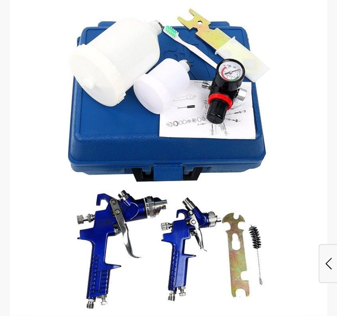 Hvlp 2x Auto Paint Spray Gun Kit, Gravity Feed DIY