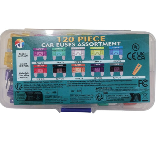 120 Piece Fuse Kit For Cars