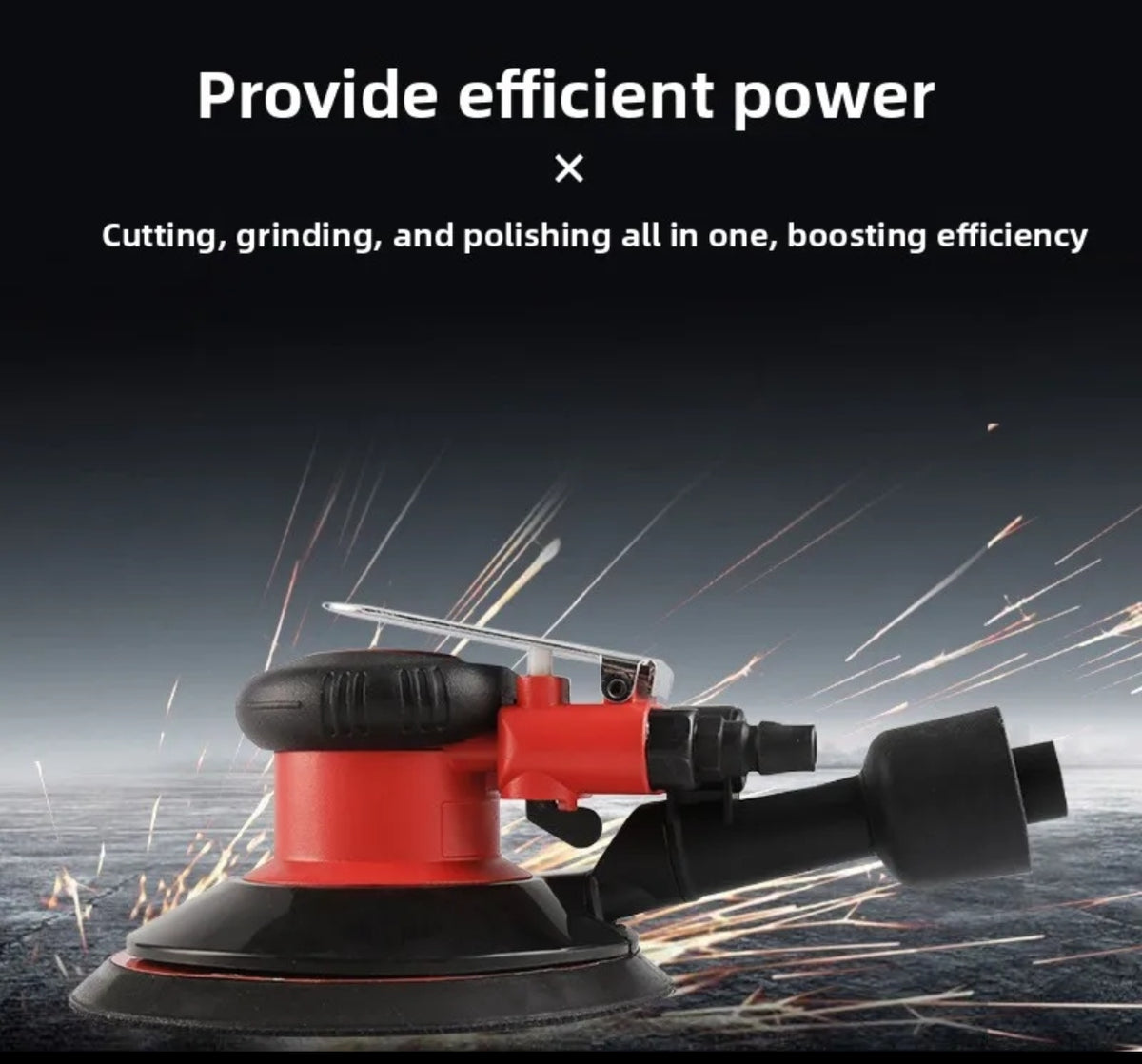 Professional Air Orbital Palm Sander 5" 125mm Dual Action with Vacuum Hose