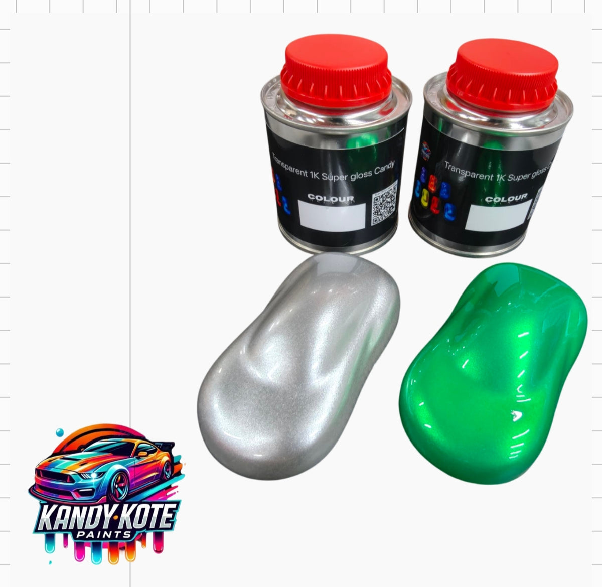 Kandy Kote 2 Layer Acrylic 1K Super Gloss Candy Auto Paint 250ml Kits