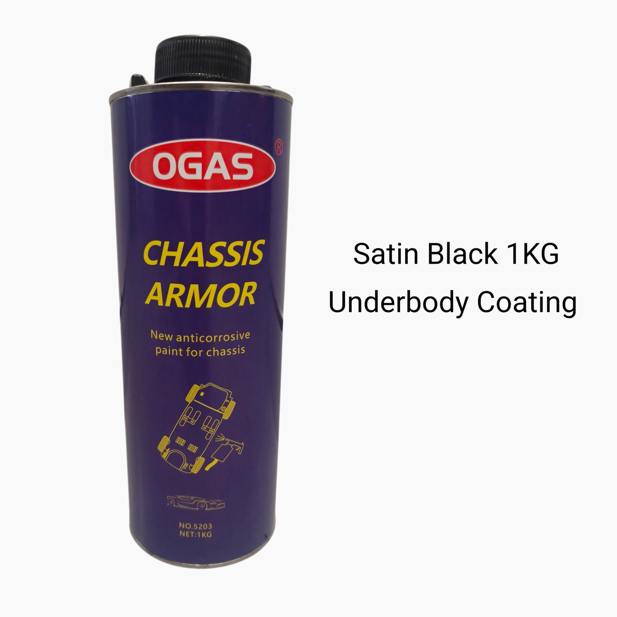 OGAS Underbody Protection Coating Black 1Kg Satin Black Under Car Ute Tray