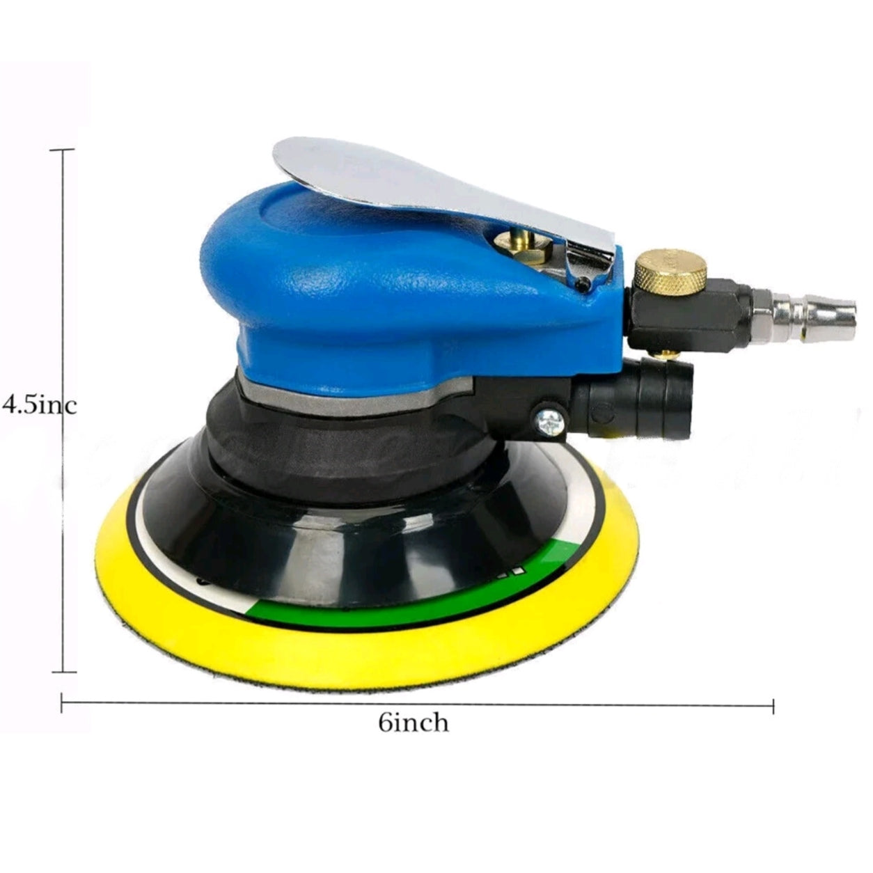 Air Orbital Palm Sander 6" 150mm Dual Action  With Vacuum Hose + Sandpaper