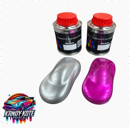 Kandy Kote 1K Gloss Candy Apple Pink Auto Car Paint Kit -  Base & Candy 500ml