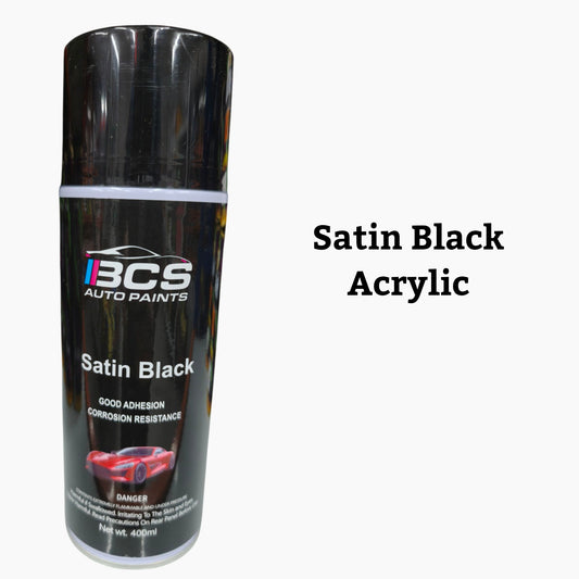 Satin Black Flat Finish 400ml Aerosol Spray Paint Auto Repairs 1K Acrylic