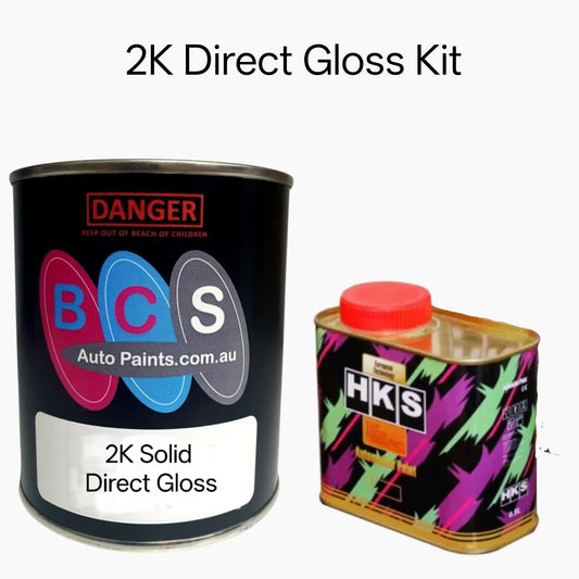 2k Solid Direct Gloss + Hardener High Gloss 1 Litre Colour 500mL Hardener -  2:1 Automotive Paint 1.5 Litre kit