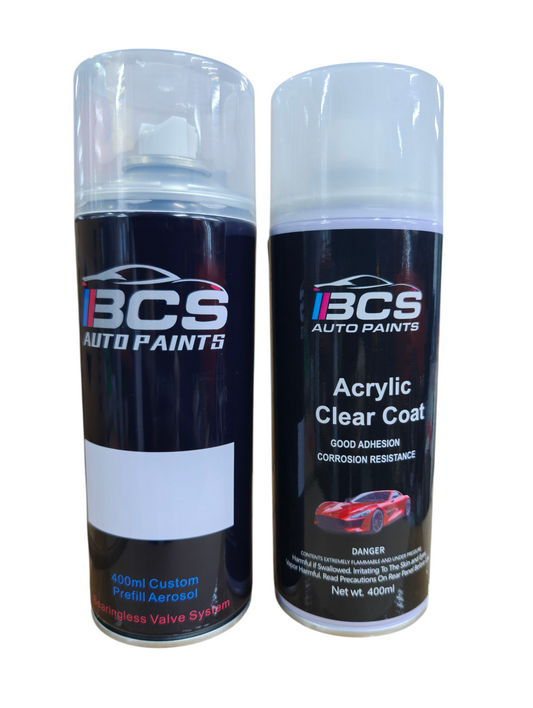 Automotive Acrylic Clear & Base Colour 400ml Aerosol Spray Touch Up Paint Kit
