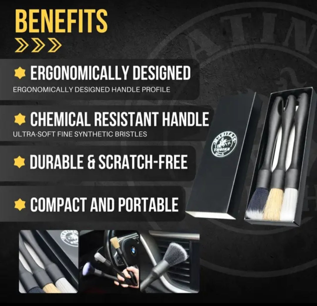 Platinum Complete Car Detailing Brush Kits Interior Detailing Ultra-soft Detail Brush Set