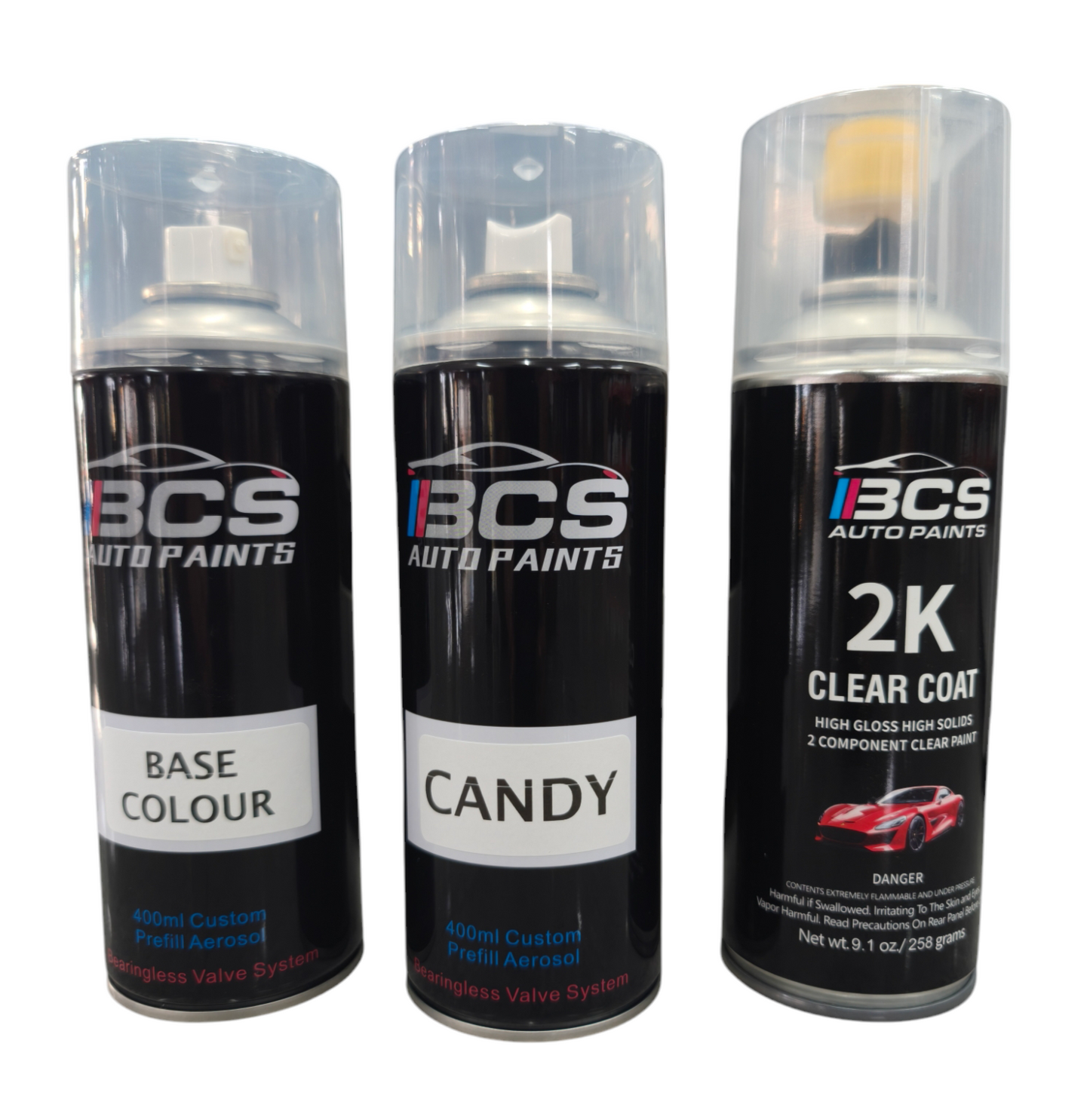 2k 3 Layer Pearl & Candy Aerosol Repair Touch Up Paint Kit - Base - Pearl - Clear