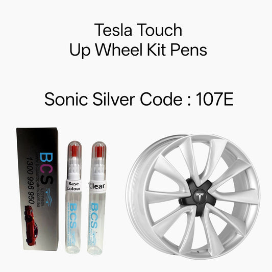 Tesla Wheel Rim Touch Up Paint Kit Repairs Sonic Silver 107E