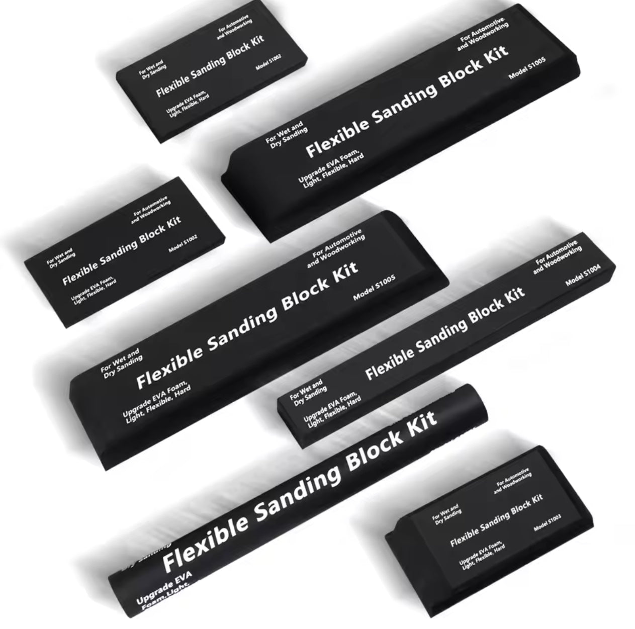 7 Piece Sanding block Velcro set Smash vehicle repairs Eva Foam