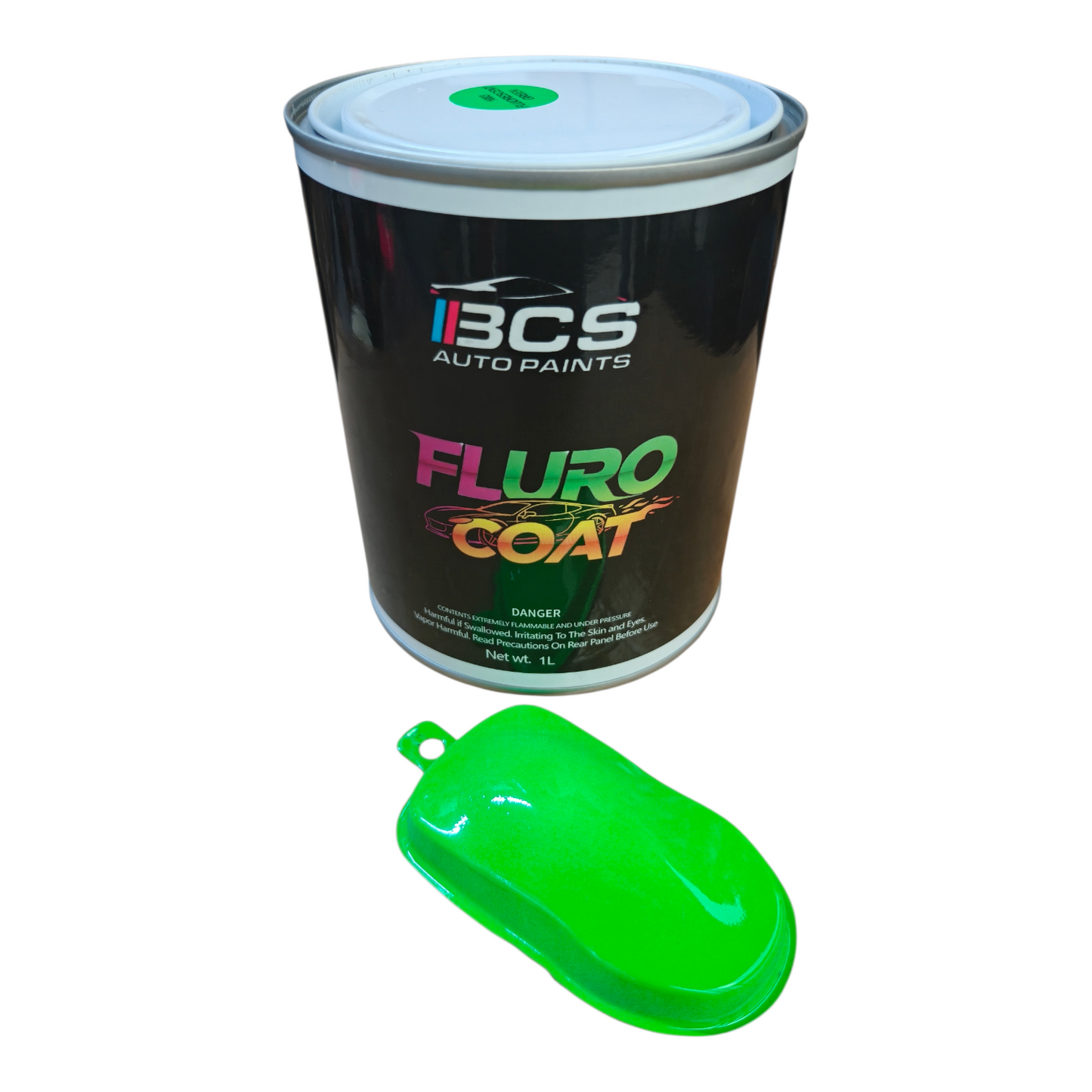 1L Spray Paint Fluorescent Green Auto Base Paint BCS Fluro Coat