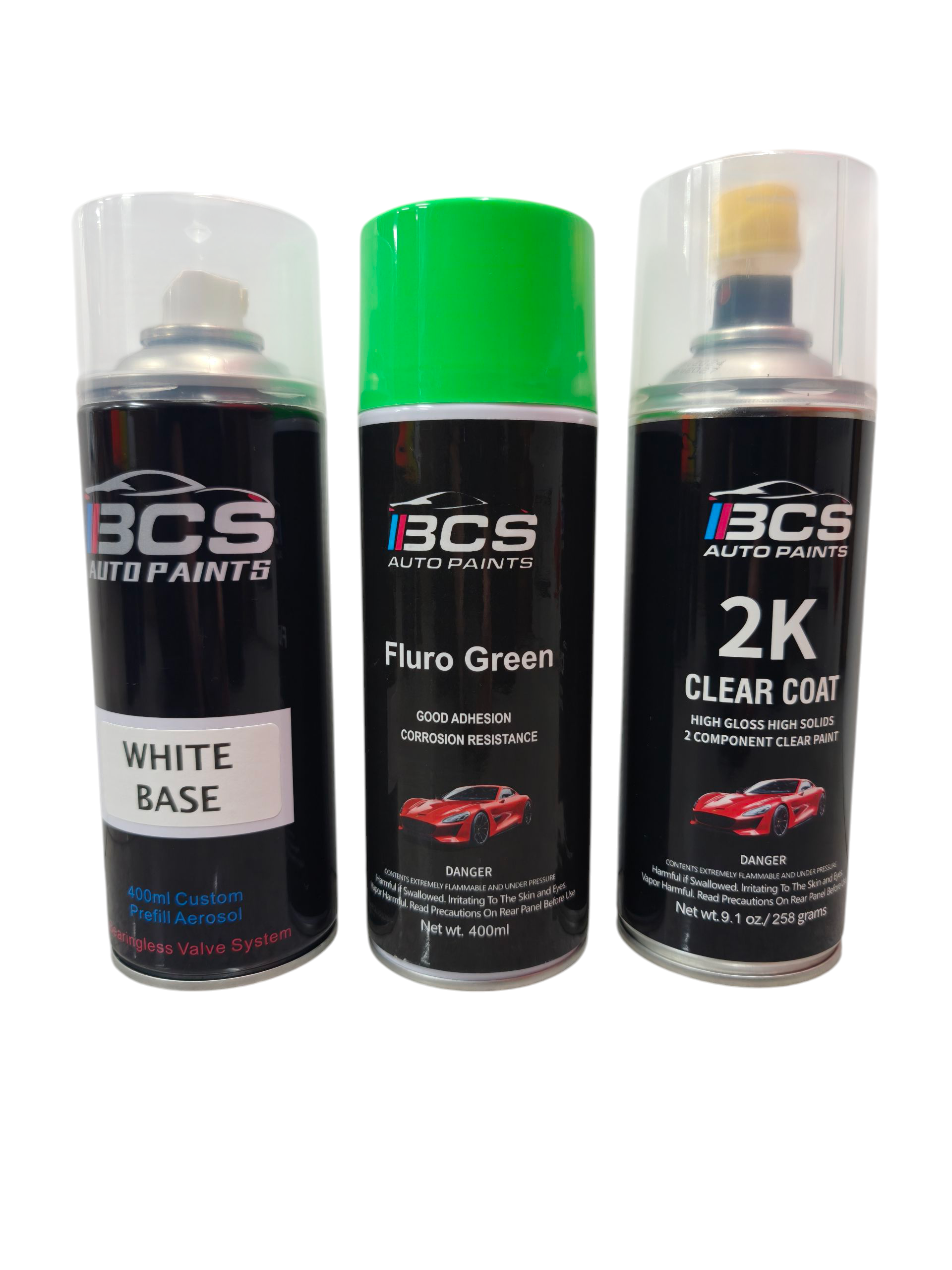 2K Fluro Green Aerosol Heat Caliper Kit | BCS Auto Paints