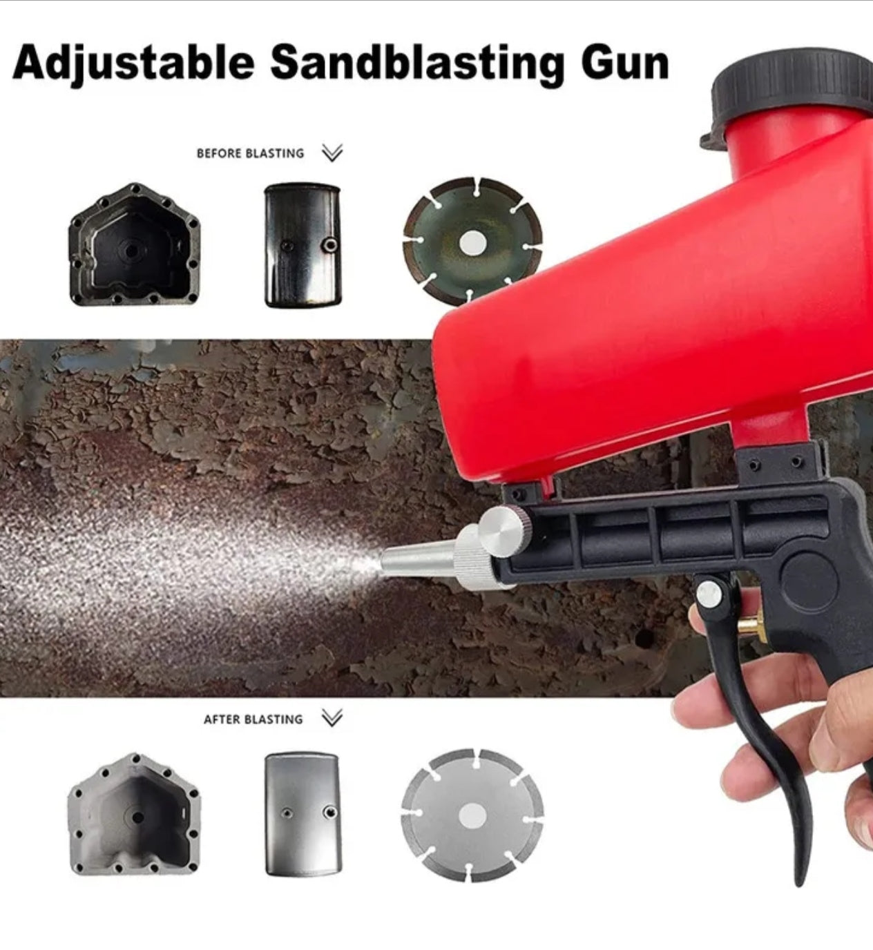 Portable Pneumatic Air Sandblasting Gun Handheld Antirust Abrasive Sand Blaster