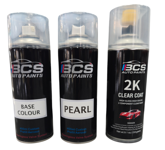 2k 3 Layer Pearl & Candy Aerosol Repair Touch Up Paint Kit - Base - Pearl - Clear