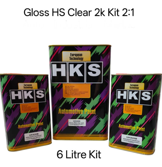 HKS 6 Litre 2k Clear and hardner Kit 2:1 High Gloss Clear