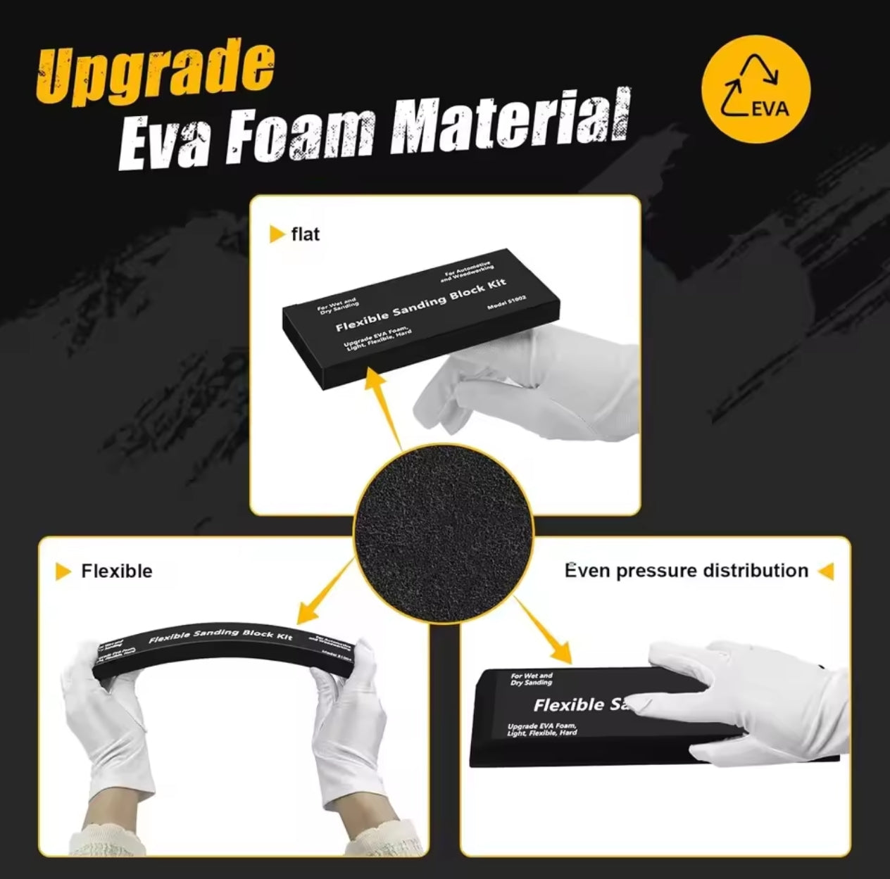7 Piece Sanding block Velcro set Smash vehicle repairs Eva Foam