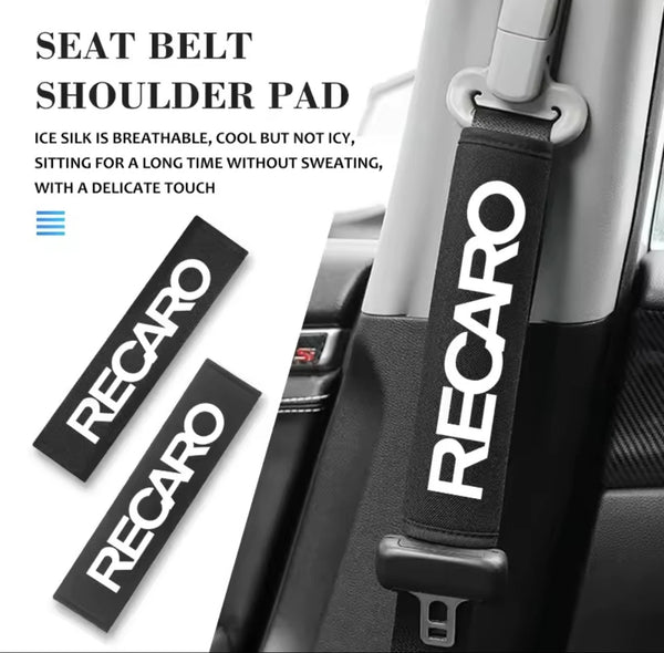 JDM RECARO BLACK THICK SEAT BELT DRIFT SHOULDER PAD RACE STREET CRUISE V8 TURBO
