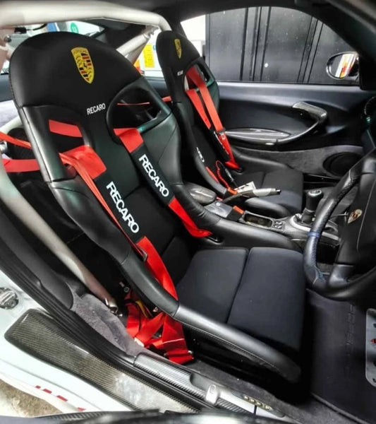 JDM RECARO BLACK THICK SEAT BELT DRIFT SHOULDER PAD RACE STREET CRUISE V8 TURBO