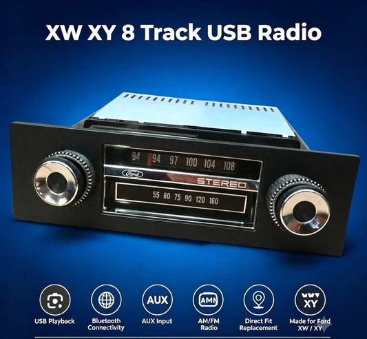 Brand New USB Radio - Dummy Face XW 8 TRACK PLAYER GS GT FALCON FAIRMONT BLACK