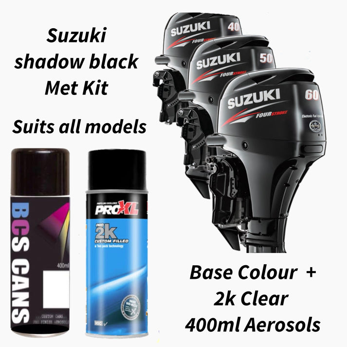 Suzuki 4 stroke outboard Black Met Kit BCS Auto Paints