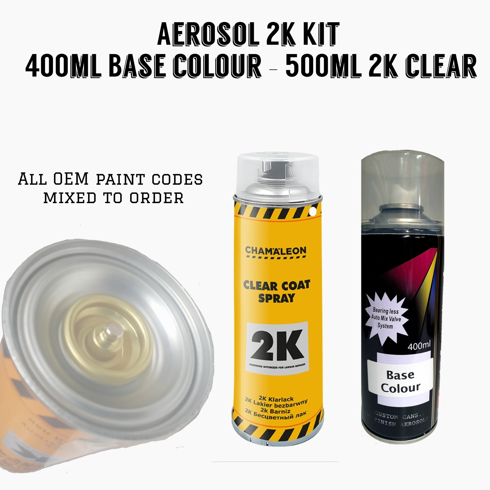 Clear Base Additive 2k Clear & Base Colour 400ml / 500ml Aerosol Spray Paint Kit – BCS Auto ...